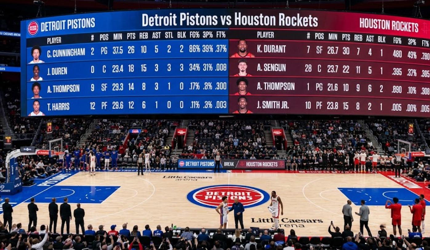 detroit pistons vs 76ers match player stats